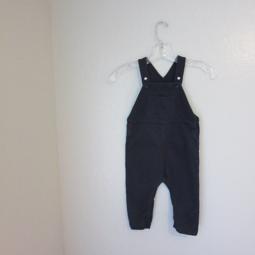 Petit Bateau Blue Overalls 36m 95cm Snap Closure Organic Cotton